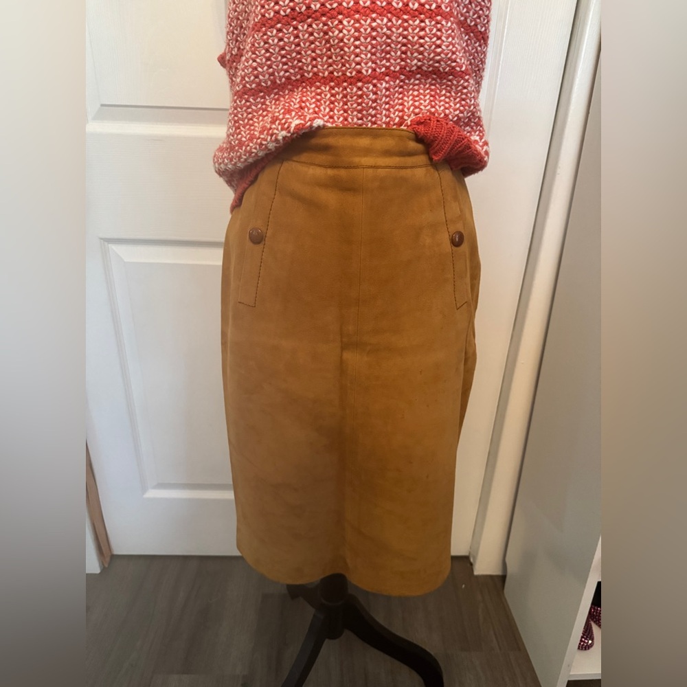 Vintage Loewe Suede Skirt 38 - Picture 2 of 10